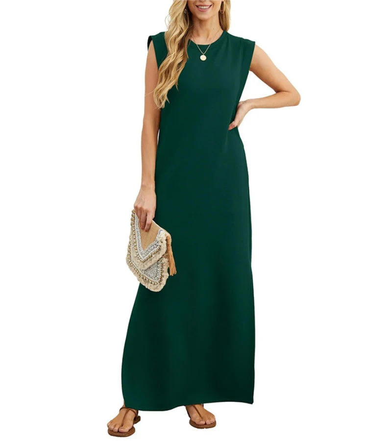 Romaisa | Lässiges langes Kleid mit Schlitz und bügelfrei - Image 4