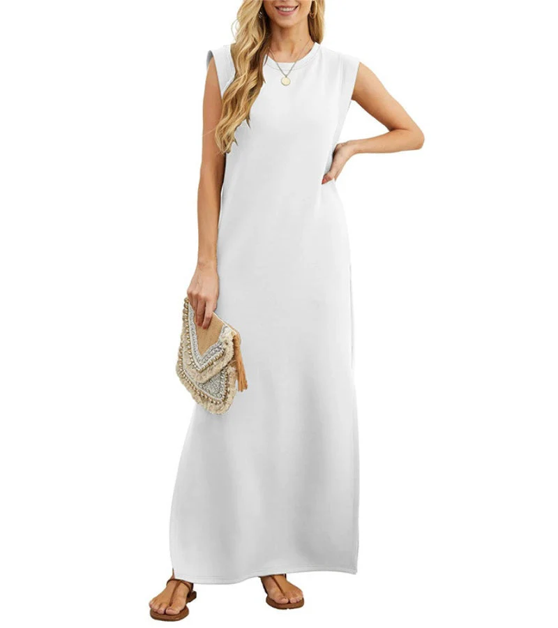 Romaisa | Lässiges langes Kleid mit Schlitz und bügelfrei - Image 5