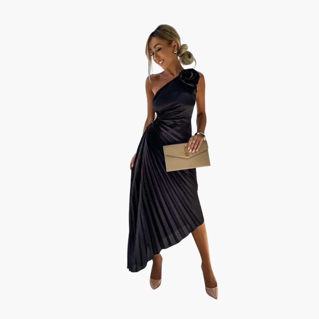Romantisches Midikleid für Damen – 3D Blumenapplikationen - Image 12