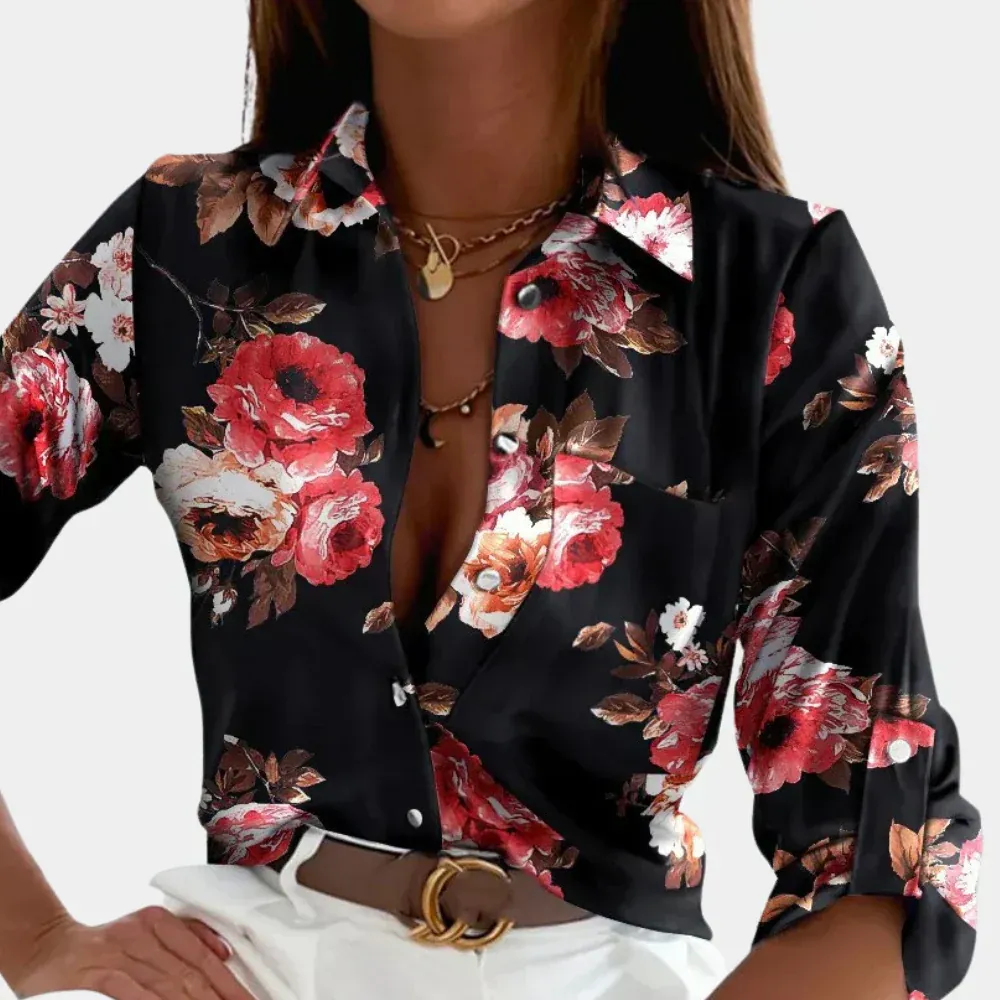 Romina - Hemdbluse mit Blumendruck - Elegante Bluse mit entspanntem Schnitt - Image 4