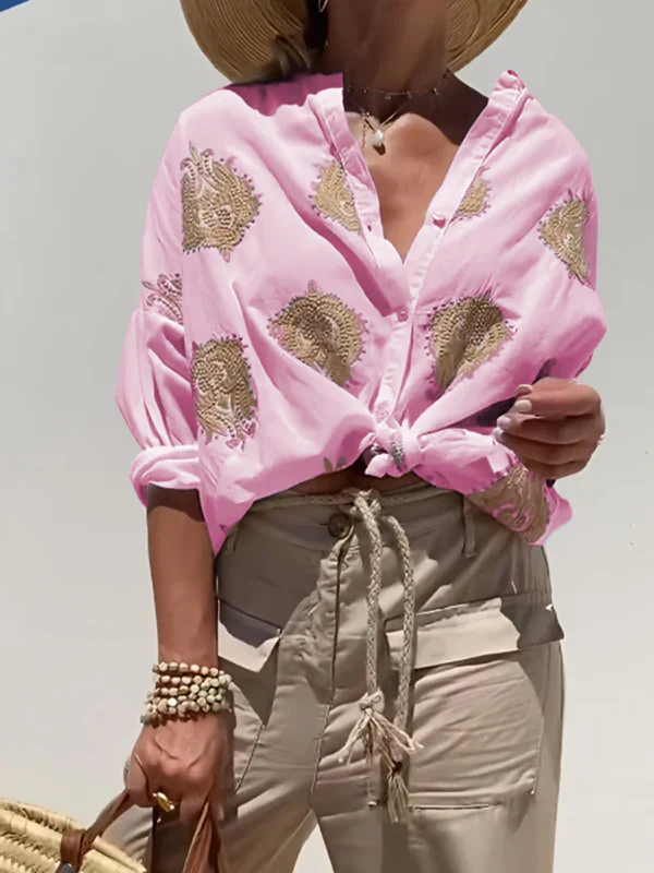 Rona - Puffärmelige Bluse mit einzigartigem Druck und stilvollem Design - Image 4
