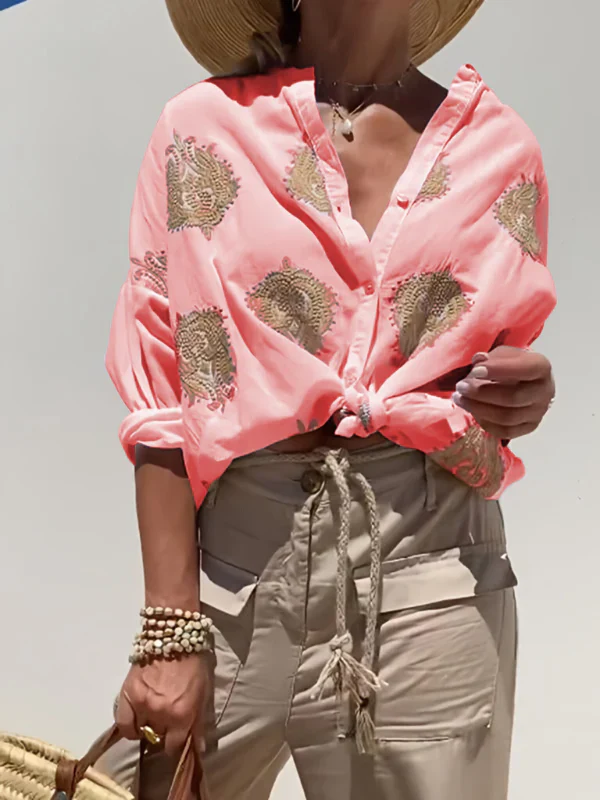 Rona - Puffärmelige Bluse mit einzigartigem Druck und stilvollem Design - Image 5