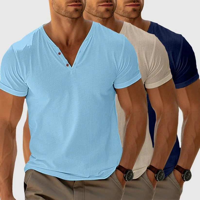RONALD - STRICK-T-SHIRT MIT KNÖPFEN - Image 2