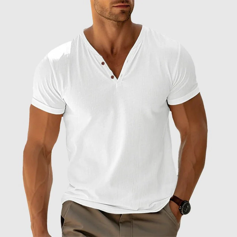 RONALD - STRICK-T-SHIRT MIT KNÖPFEN - Image 3