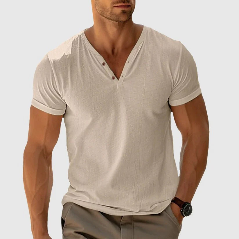 RONALD - STRICK-T-SHIRT MIT KNÖPFEN - Image 4