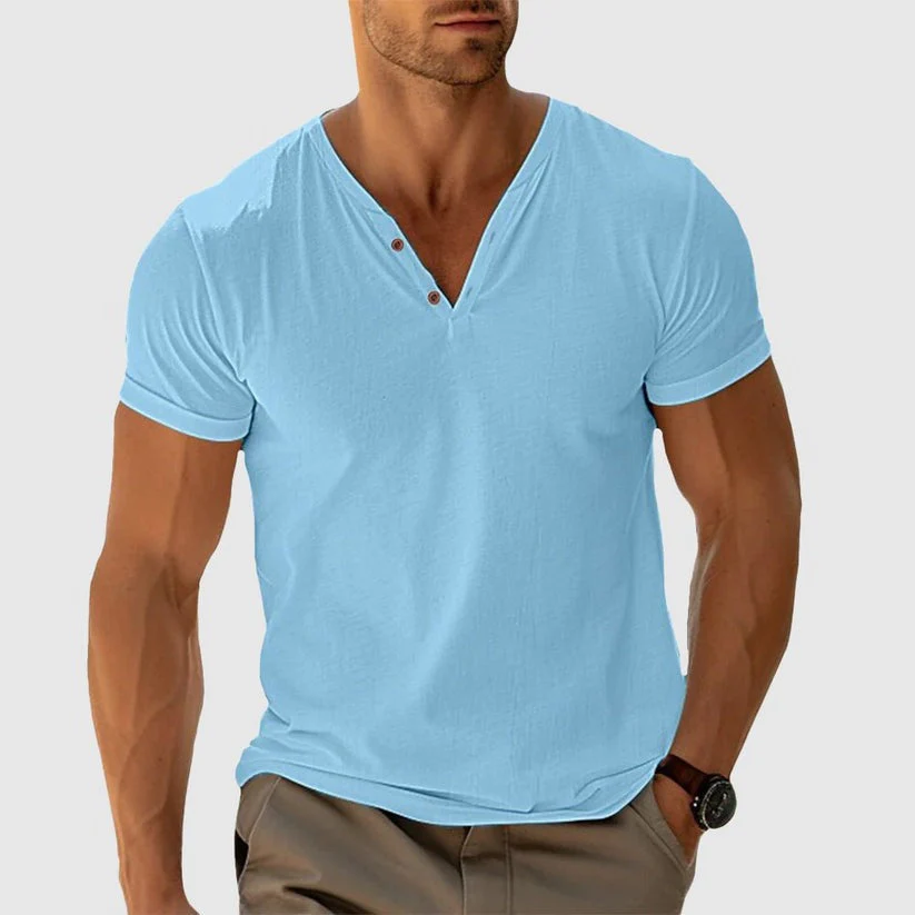 RONALD - STRICK-T-SHIRT MIT KNÖPFEN - Image 5