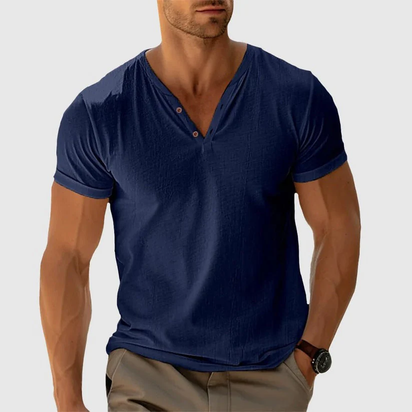 RONALD - STRICK-T-SHIRT MIT KNÖPFEN - Image 6
