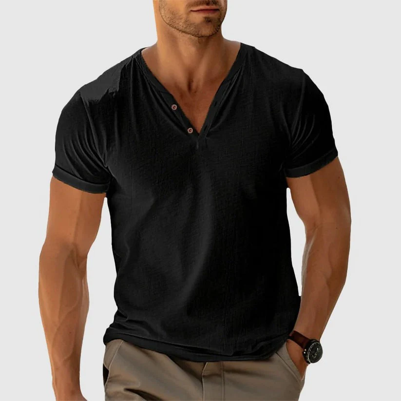 RONALD - STRICK-T-SHIRT MIT KNÖPFEN - Image 7