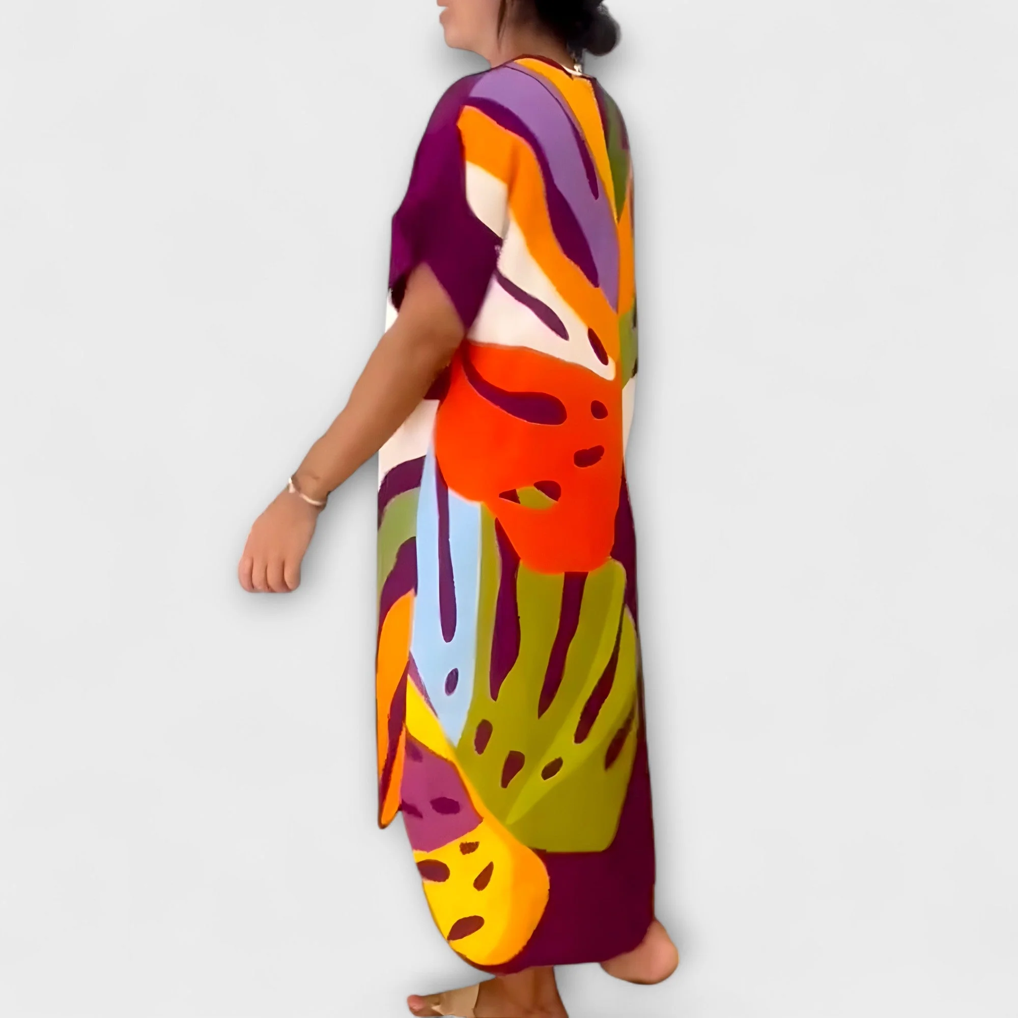 Roos - Lässiges Kleid mit Bunter Blätterdruck - Image 8