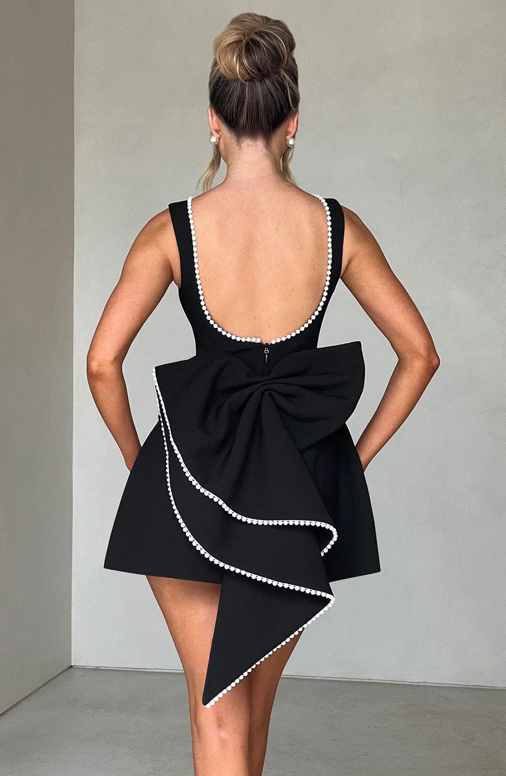 Sabrina | Damen Rosa Ärmelloses A-Linien Minikleid Perlenbesatz – Mini Perlen 2026 - Image 16