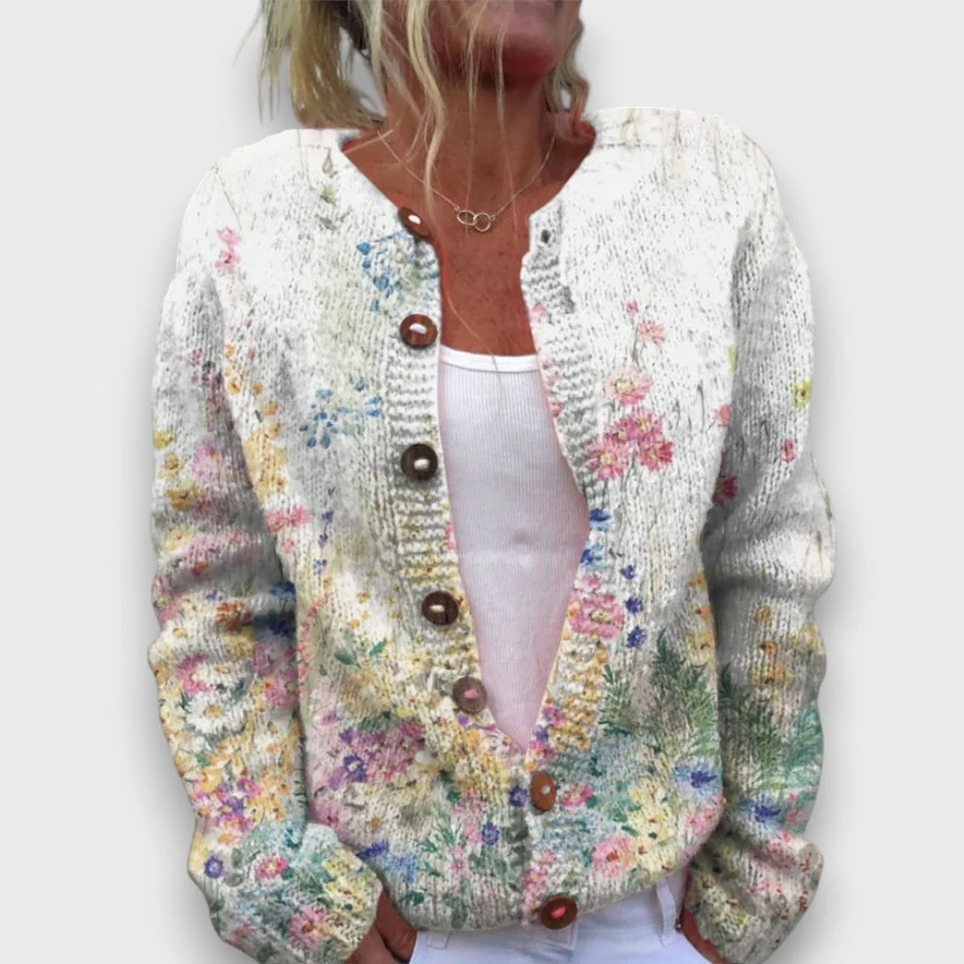Rosalie – Cardigan mit Rosendruck - Image 3