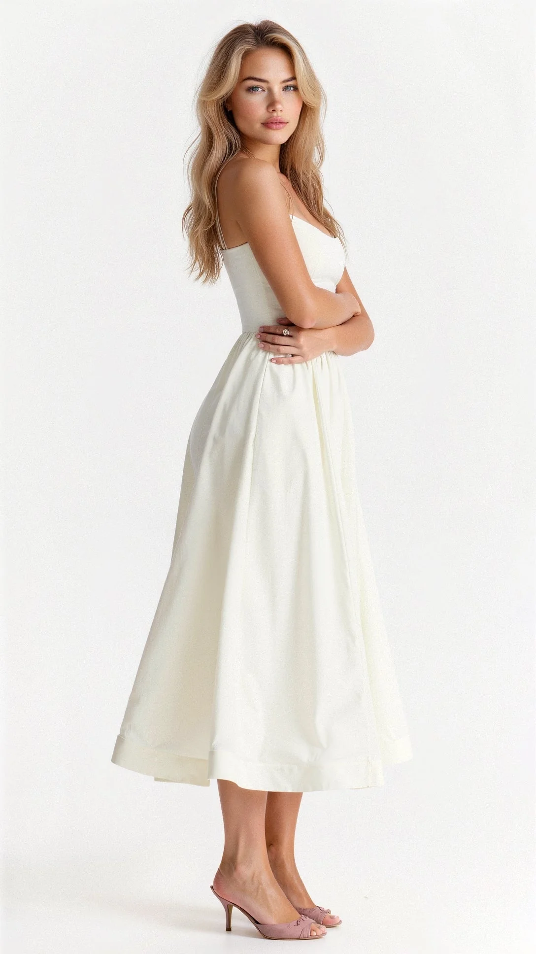 Rose | Elegantes ärmelloses Midikleid für Frauen - Image 3