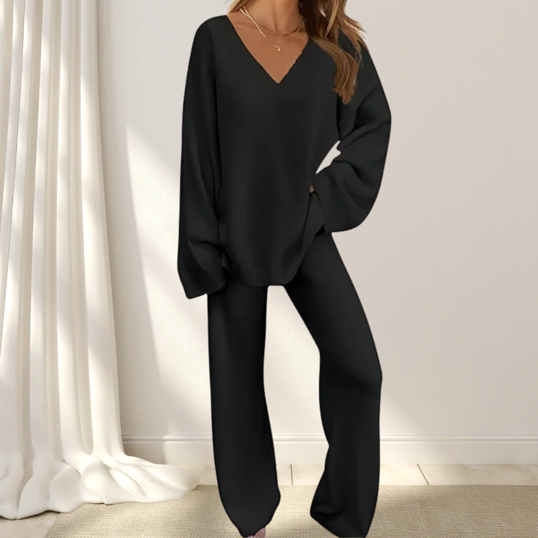 Roselane™ - Damen-Set mit Pullover mit V-Ausschnitt und Langer Hose - Image 7