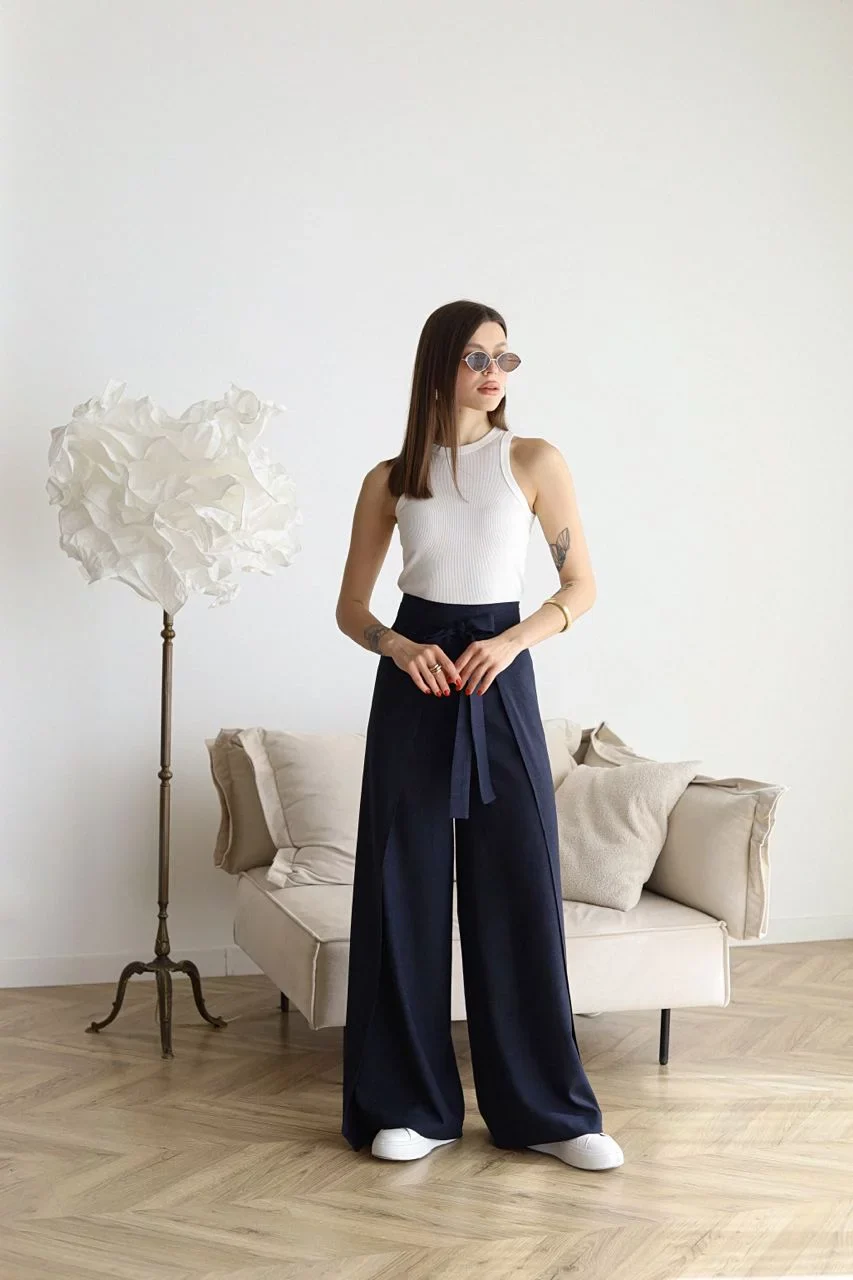 Rosetta Leinenhose mit weitem Bein