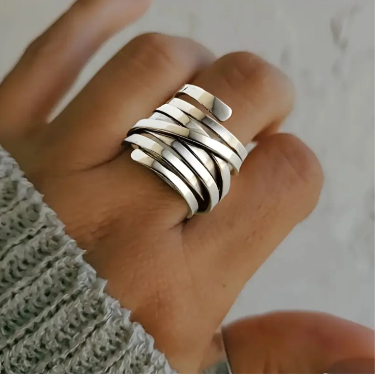 Rosina® |  Vintage Dicke Schicht Silberring