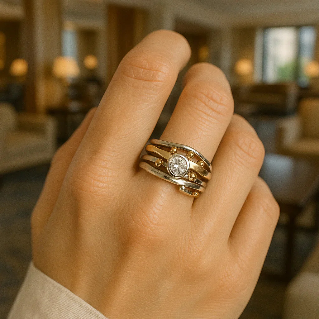 Royal - Vintage Gold Inlay Zirkonia Ring - Image 2