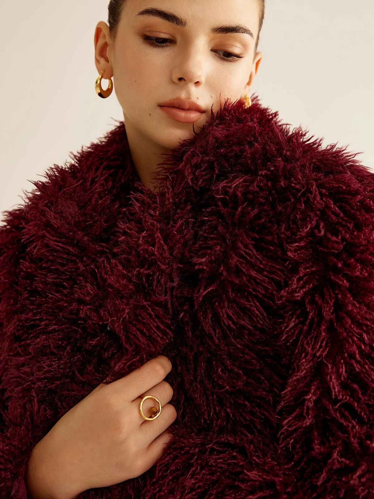 Ruby | Eleganter Kunstpelzmantel für Damen Winter
