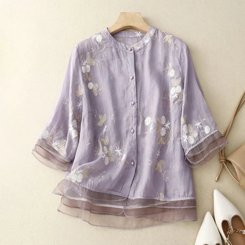 RUTH - LOCKERE BESTICKTE BLUSE MIT TRANSPARENZEN - Image 6