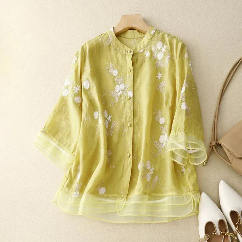 RUTH - LOCKERE BESTICKTE BLUSE MIT TRANSPARENZEN - Image 7