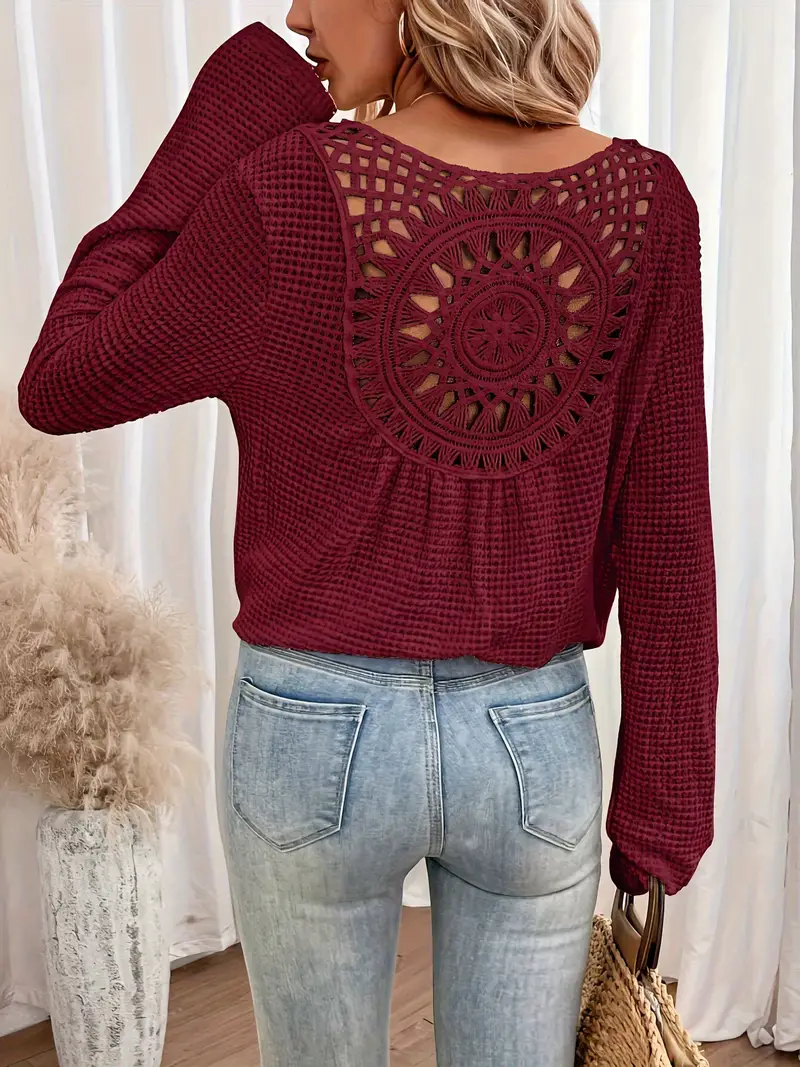 Sacha | Elegantes Waffel-V-Ausschnitt-Shirt - Image 5