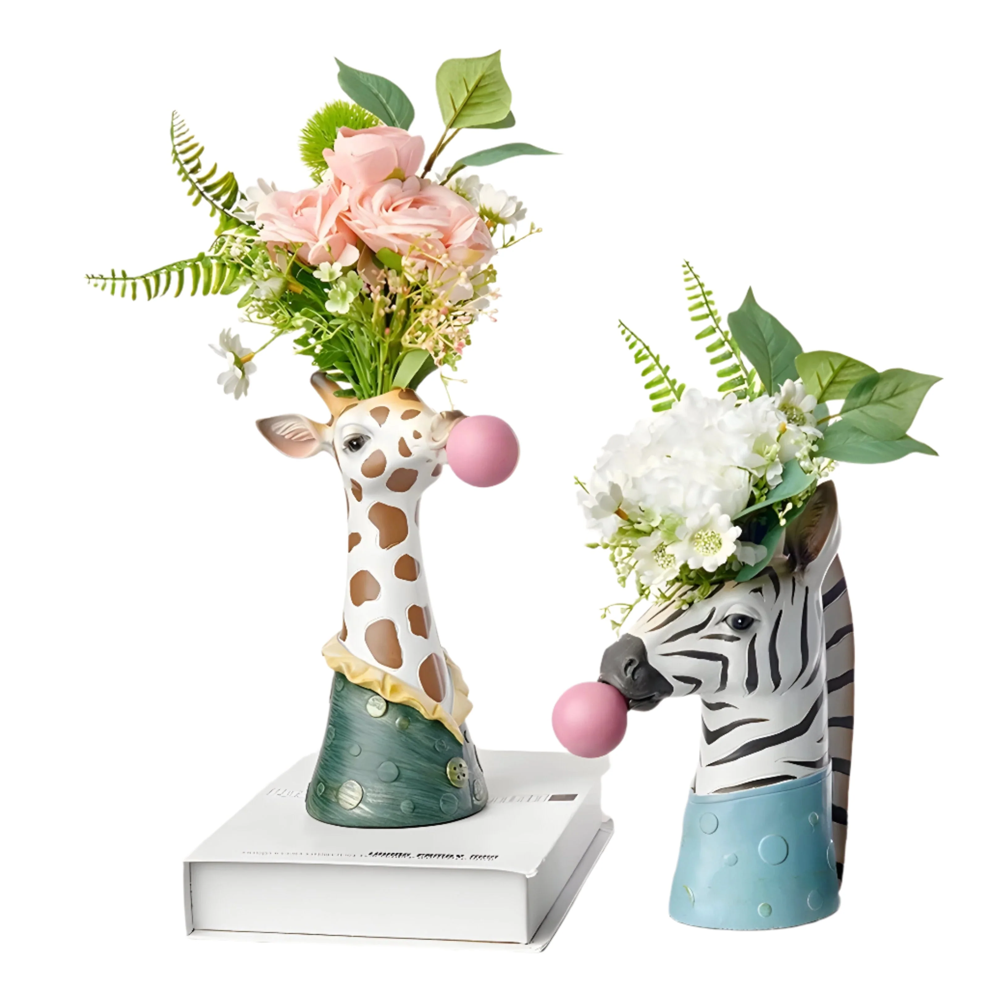 SafariWhimsy – Künstlerisch, tierinspiriertes Blasen-Vase - Image 4