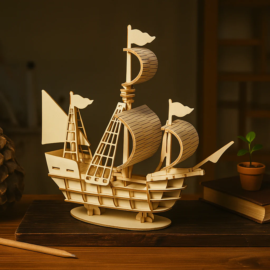SailCraft 3D DIY-Holzsegelboot-Puzzle Modell – Dekorationssatz für Zuhause und Büro - Image 2