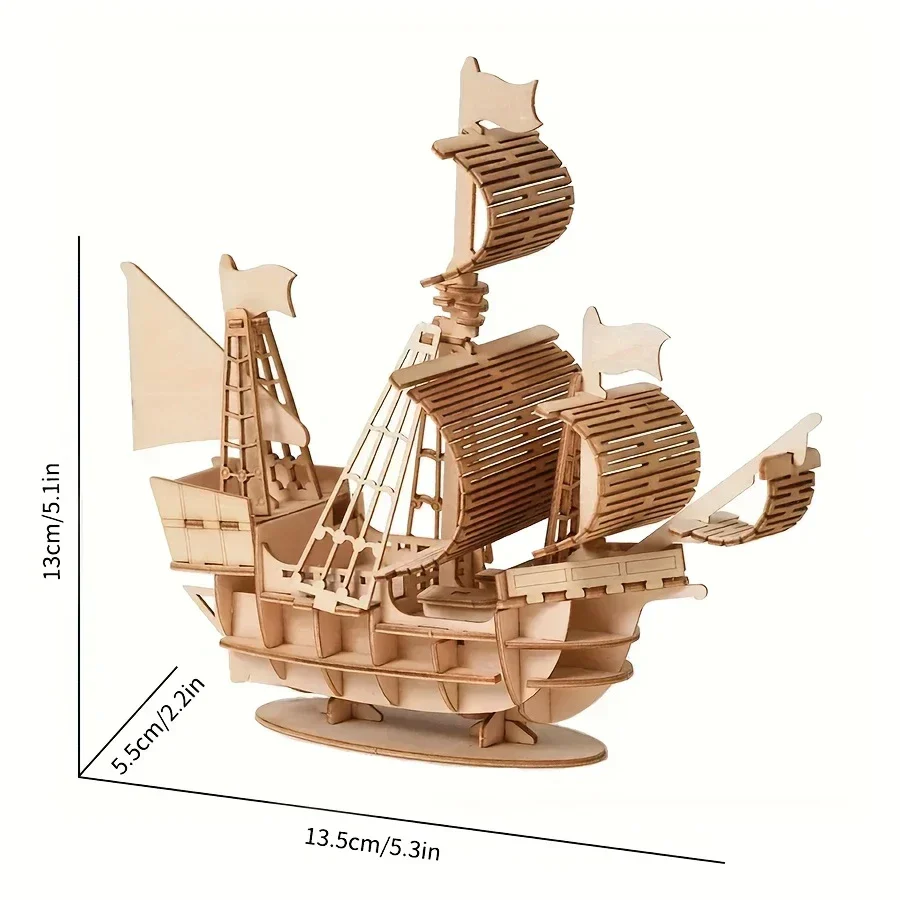 SailCraft 3D DIY-Holzsegelboot-Puzzle Modell – Dekorationssatz für Zuhause und Büro - Image 3