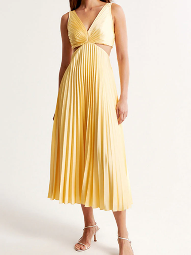 Sam | Plissiertes Midikleid mit Cut-Outs - Image 2