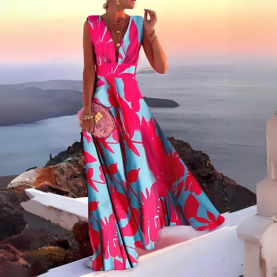 Samantha - Schickes und stilvolles ärmelloses bedrucktes Kleid für Frauen - Image 2
