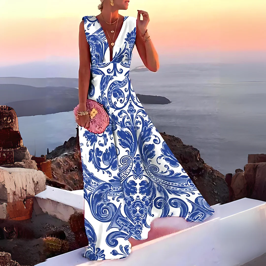 Samantha - Schickes und stilvolles ärmelloses bedrucktes Kleid für Frauen - Image 3