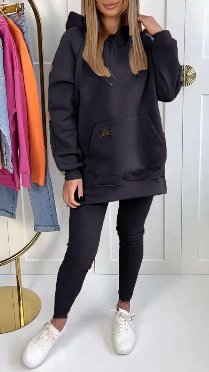 SAMIRA - SET AUS KAPUZENPULLOVER UND LEGGINGS - Image 3