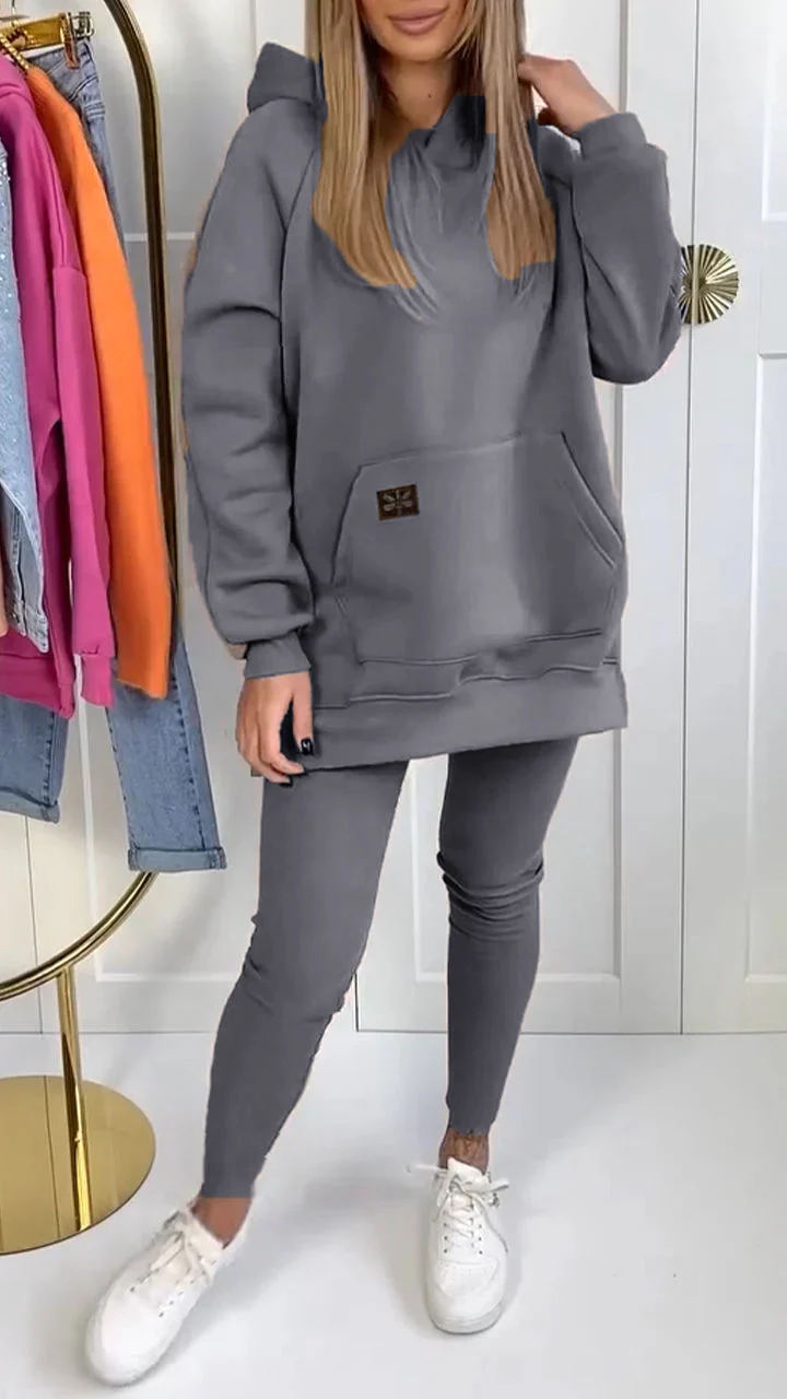 SAMIRA - SET AUS KAPUZENPULLOVER UND LEGGINGS - Image 4