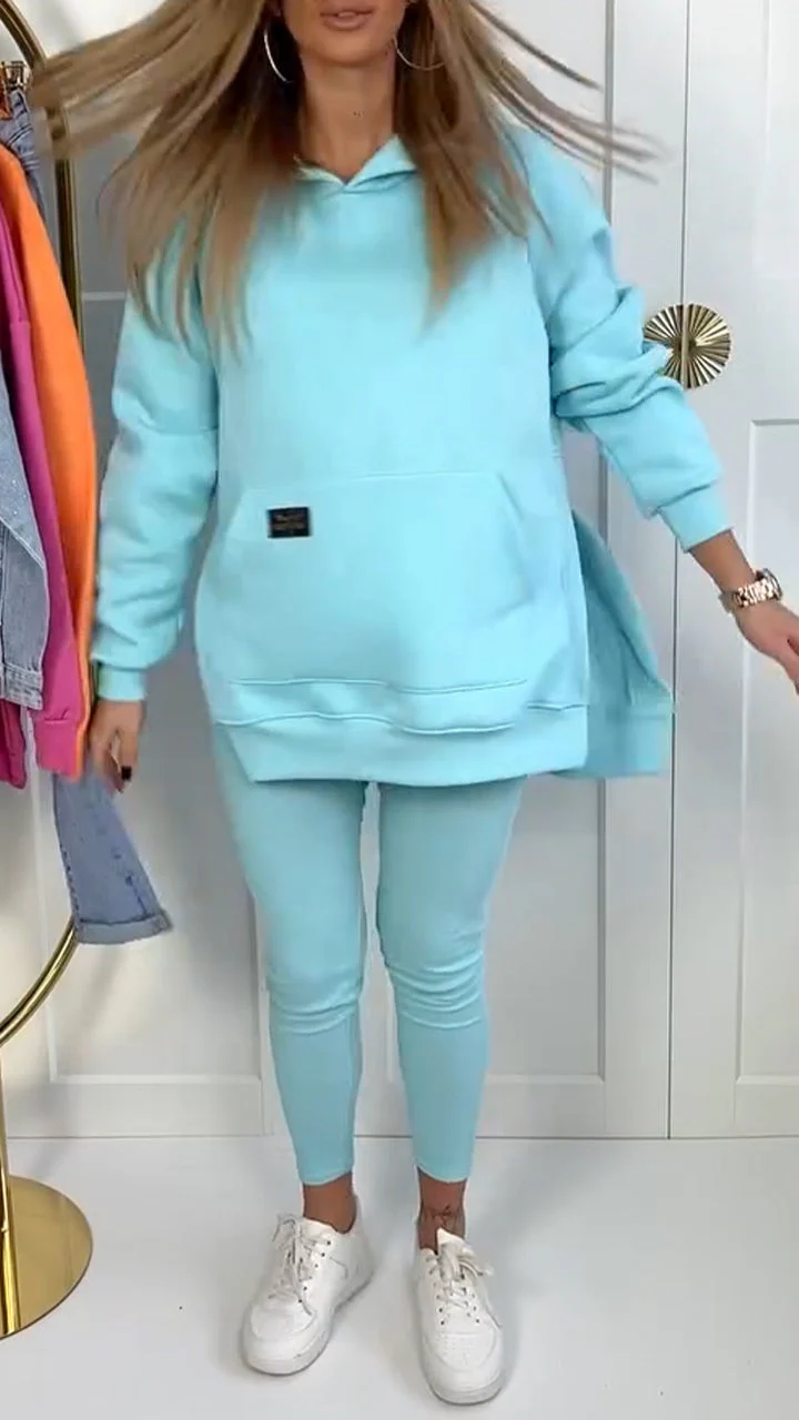 SAMIRA - SET AUS KAPUZENPULLOVER UND LEGGINGS - Image 9