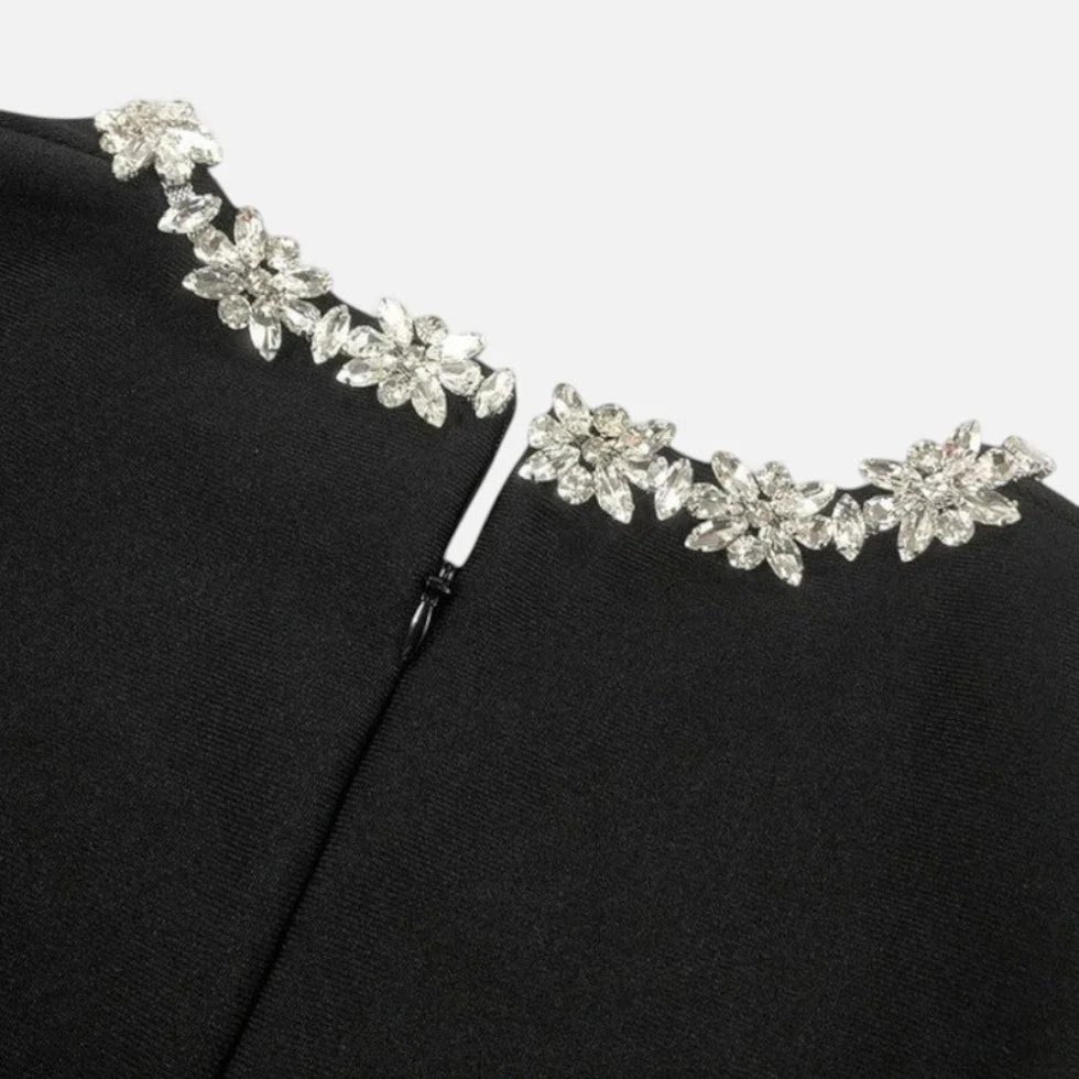 Samt Minikleid mit Ziersteinbesatz - Image 4