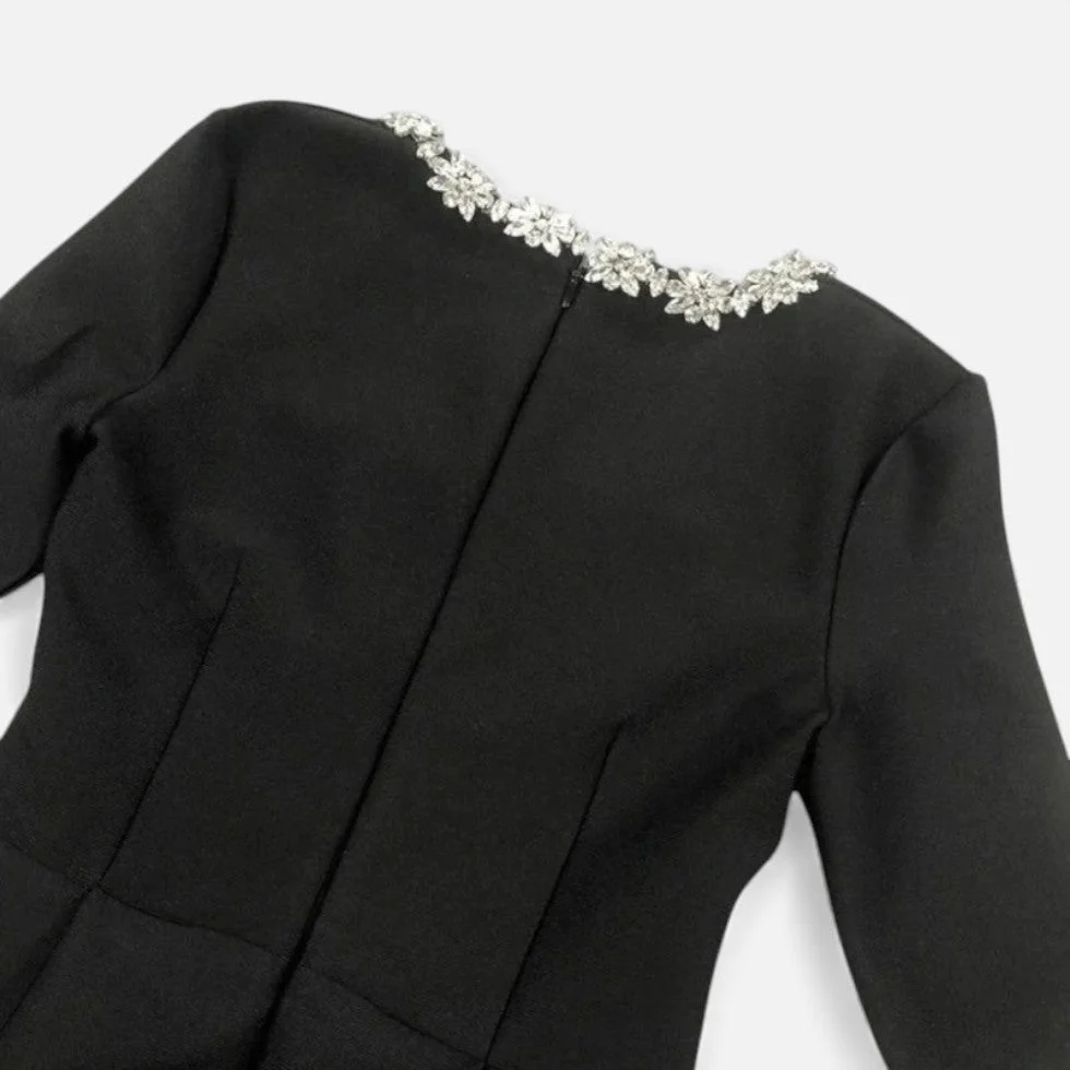 Samt Minikleid mit Ziersteinbesatz - Image 6