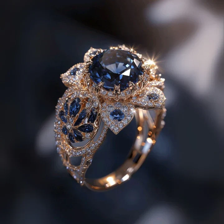 Saphir Blume Exotischer Ring