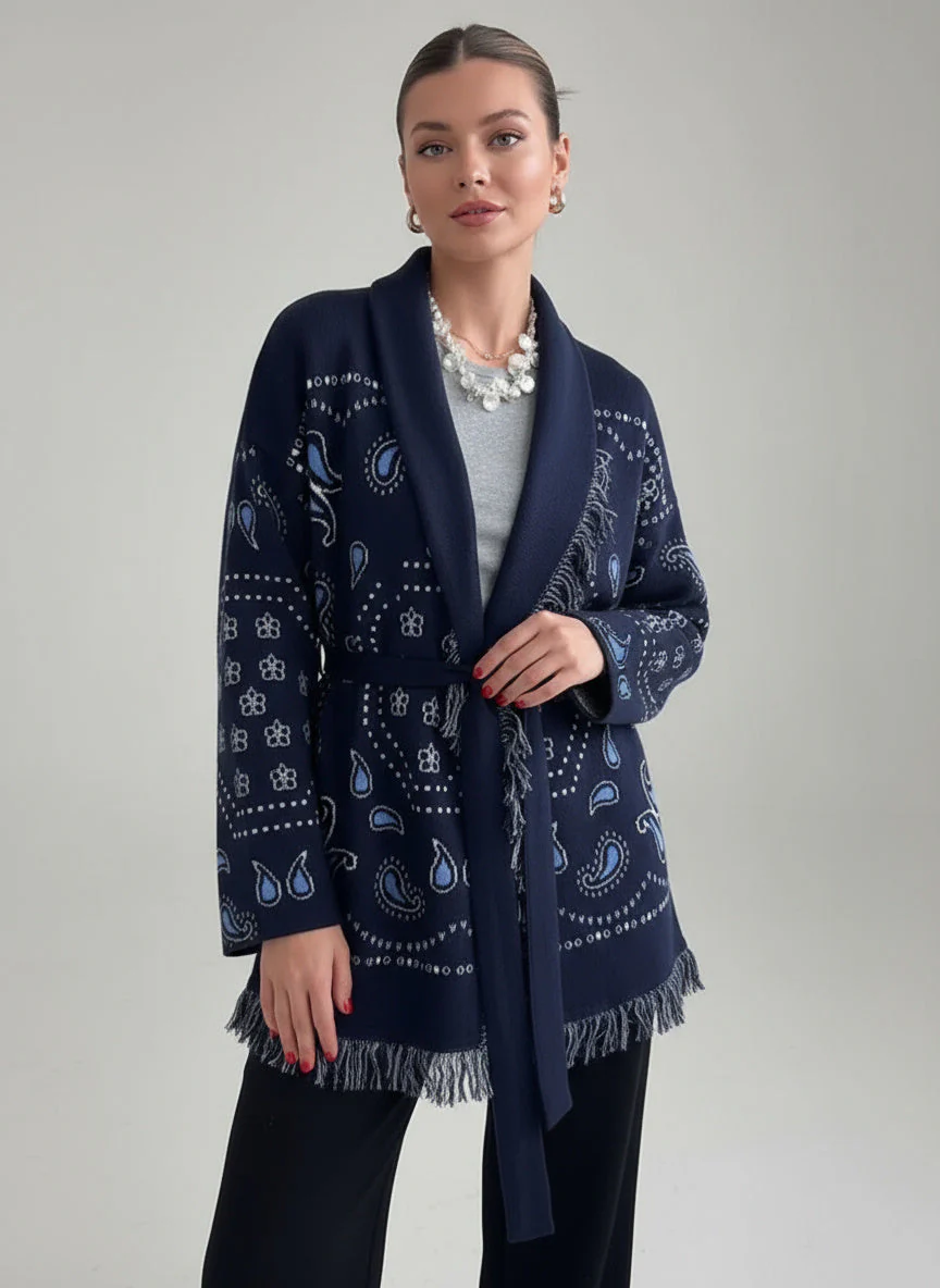 Sarah | Damen Strickpullover Mit Paisley Muster - Image 2