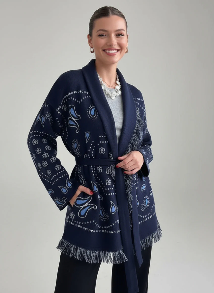 Sarah | Damen Strickpullover Mit Paisley Muster - Image 3