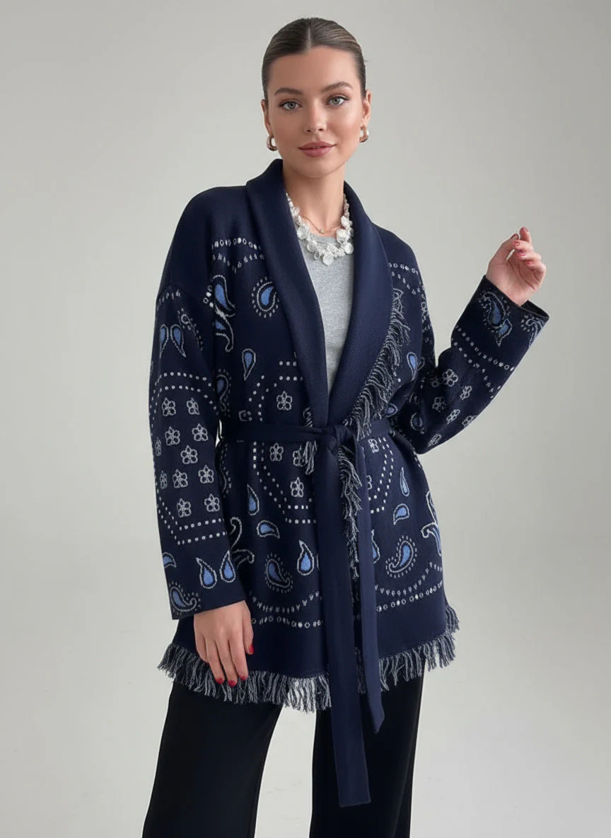 Sarah | Damen Strickpullover Mit Paisley Muster - Image 6