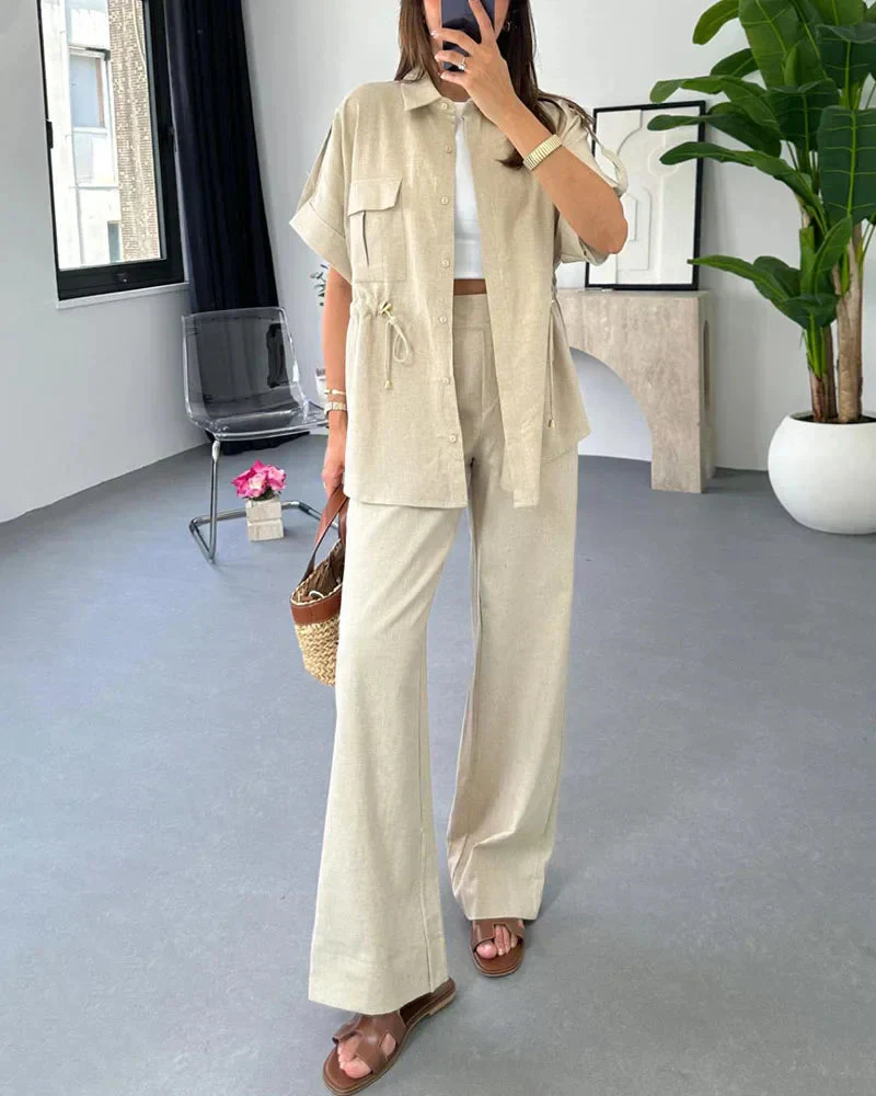 Scarlett - Zweiteiliges Workwear-Set mit Kordelzug