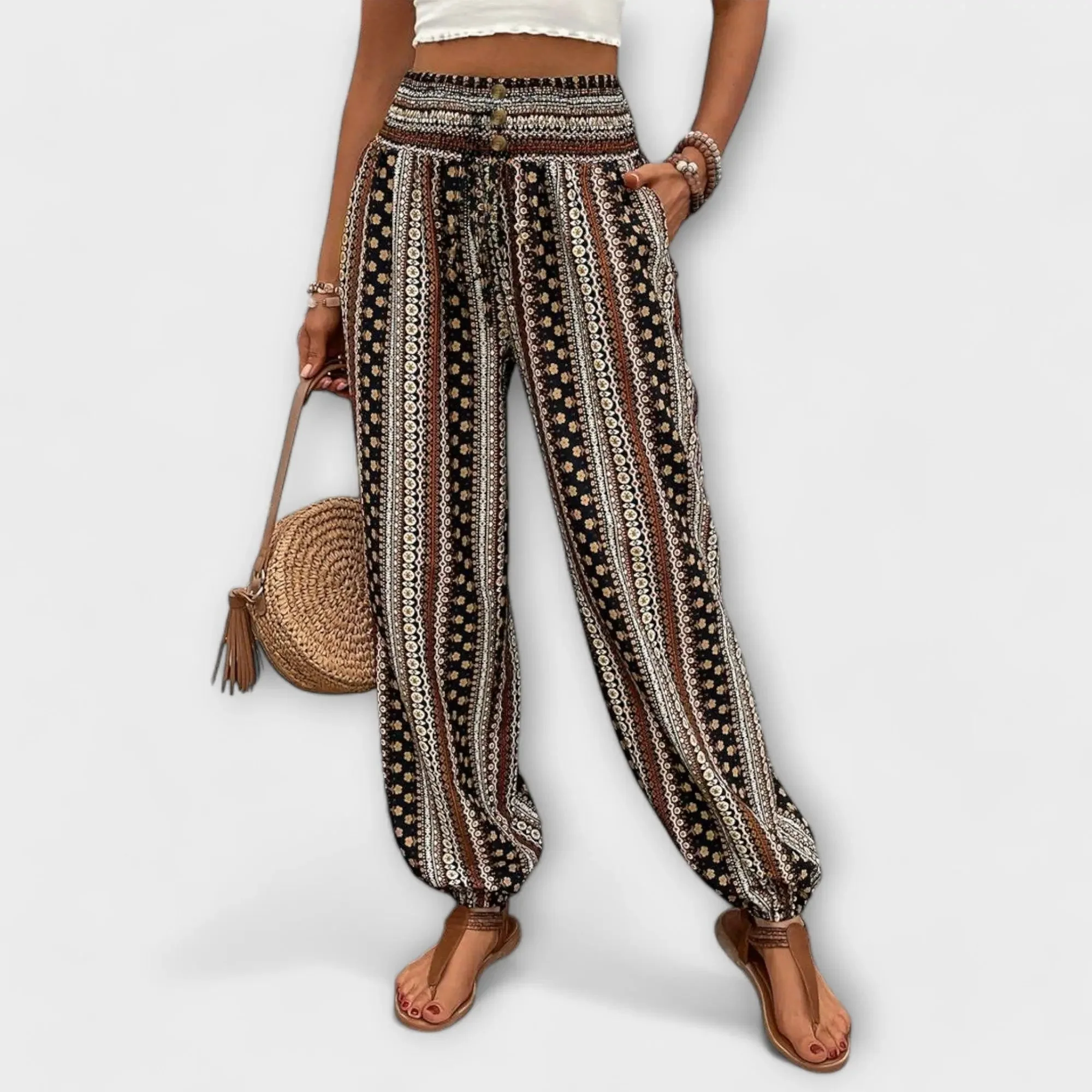 Scarletta – Weite Hose mit Ethno-Muster