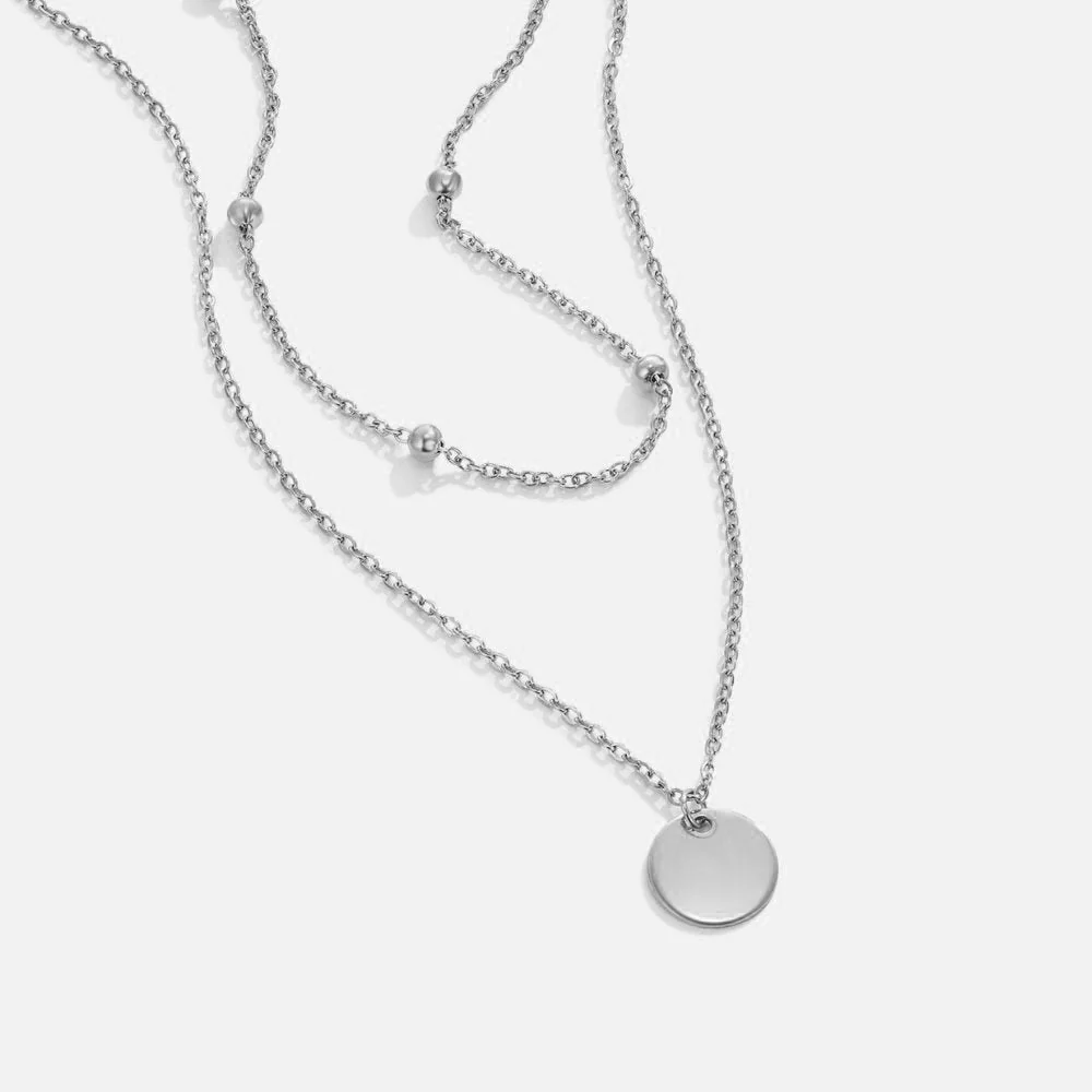 Schicht-Halskette Silber