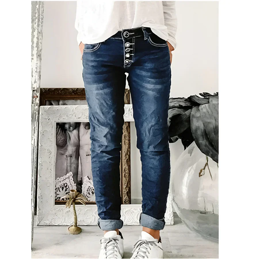 SEDA - STRETCH-JEANS MIT KNÖPFEN - Image 3