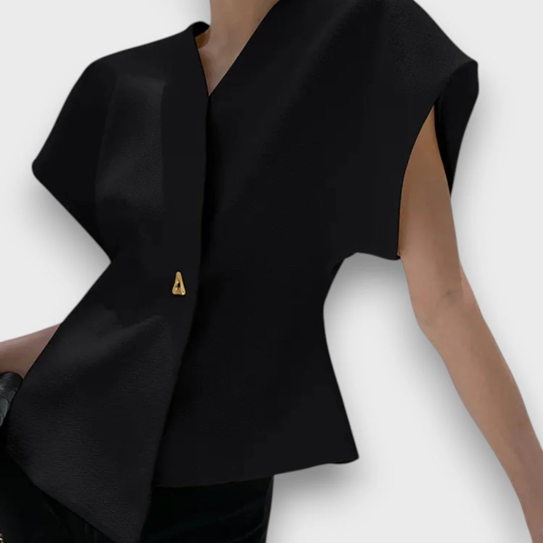 Selene – Minimalistisches Drapier-Top mit Goldakzent - Image 4