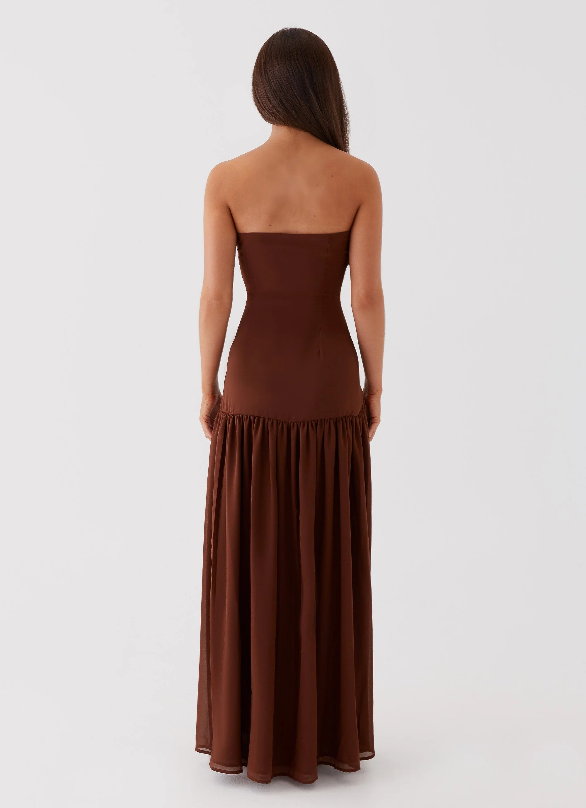 Selia | Langes, Trägerloses, Fließendes Kleid - Image 6