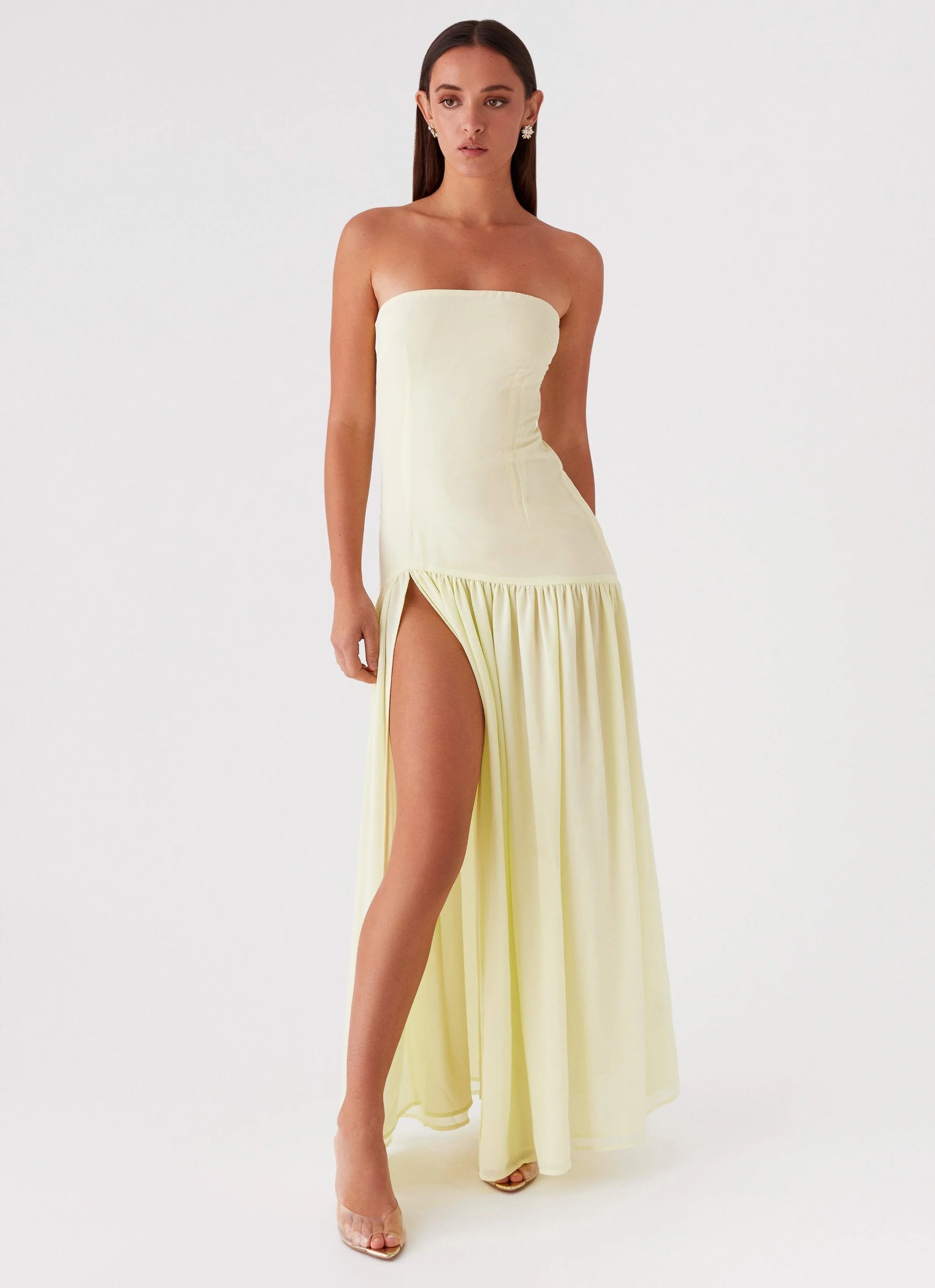 Selia | Langes, Trägerloses, Fließendes Kleid - Image 7