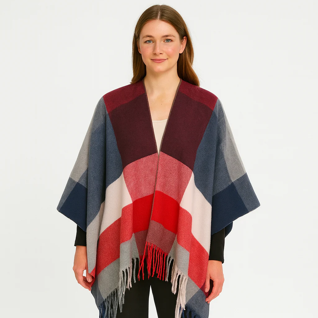 Selina | Geometrischer Schal-Cardigan mit offener Vorderseite - Image 2
