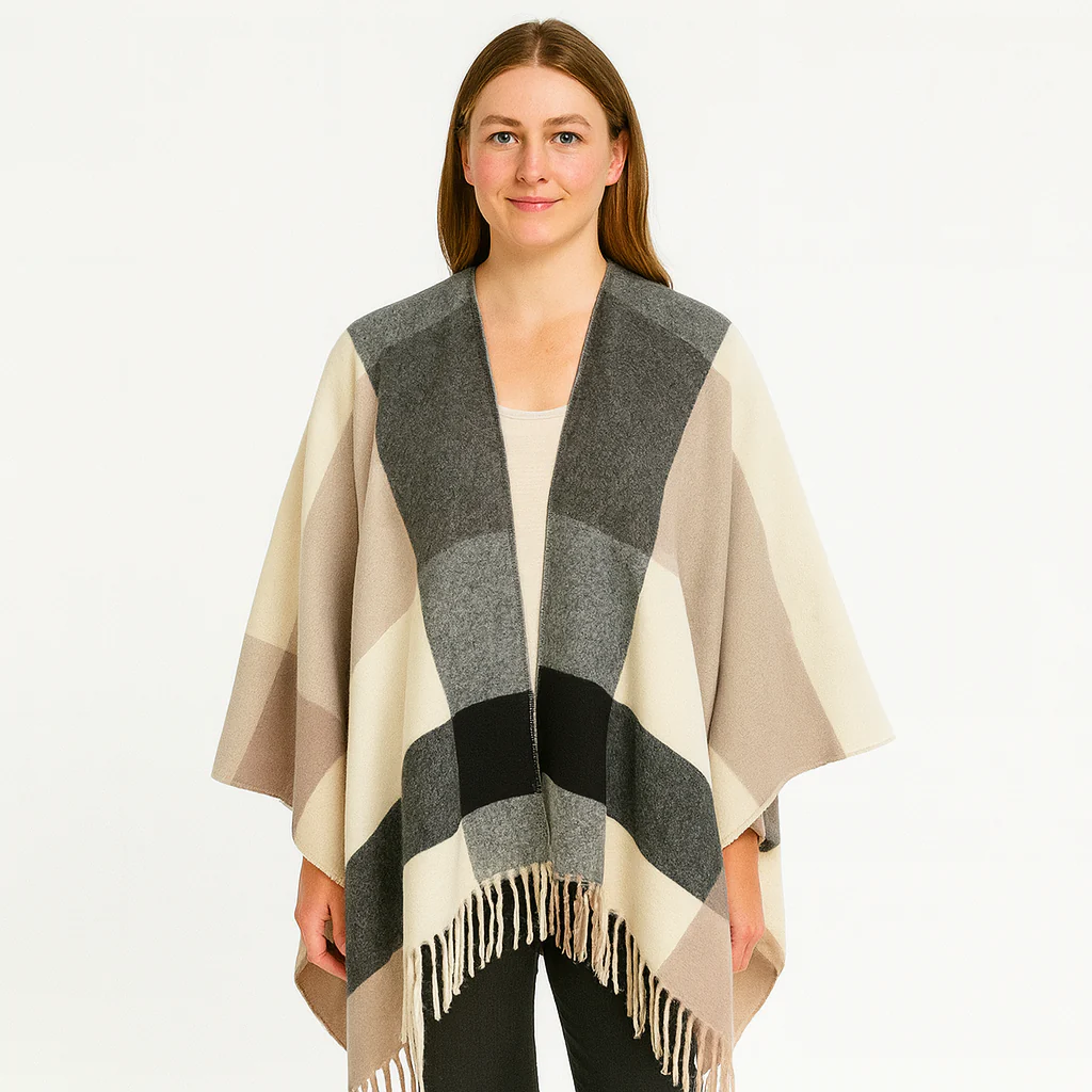 Selina | Geometrischer Schal-Cardigan mit offener Vorderseite - Image 4