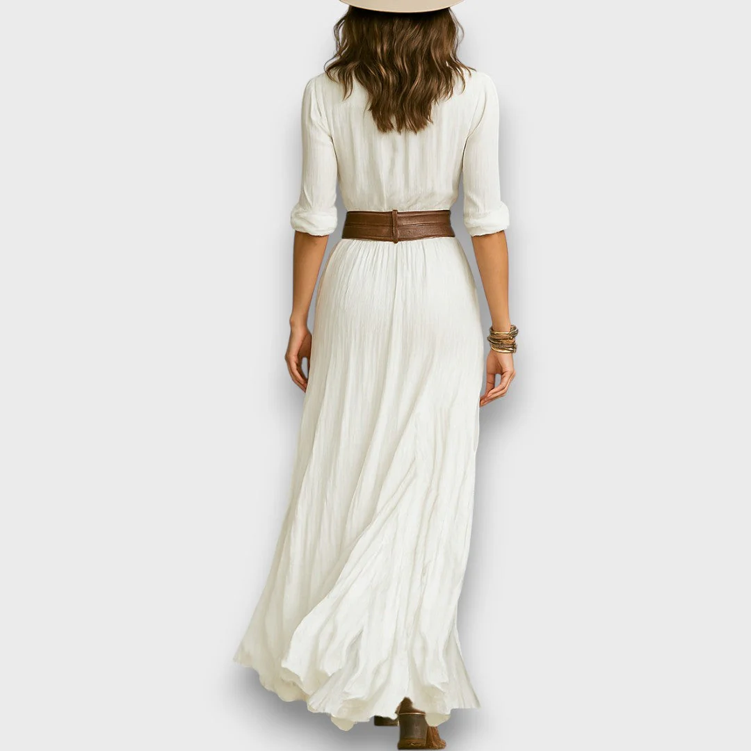Selvya – Maxi-Plissee-Kleid mit Taillengürtel - Image 6