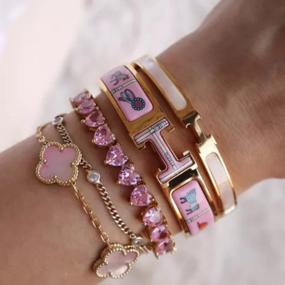 SENCE ARMBAND | ROSÉ QUARTZ GOLD - Image 2